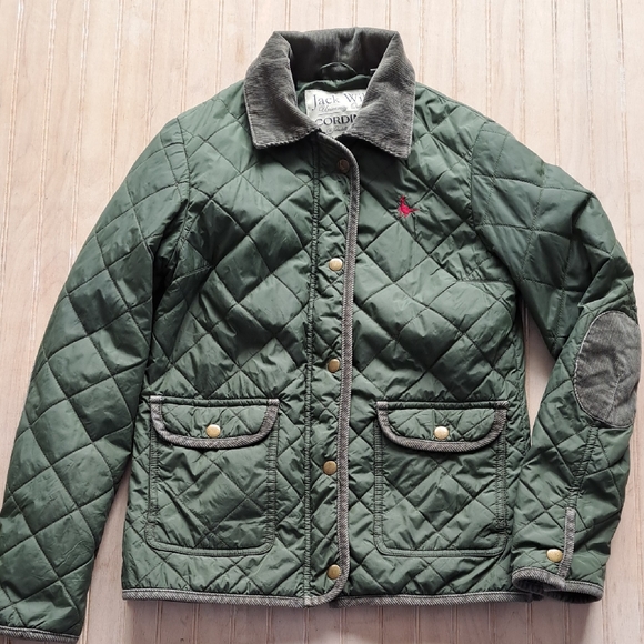 Jack Wills Jackets & Blazers - Jack Wills Cordings Quilted Barn Jacket Snap Zipper Elbow Patch Corduroy Collar